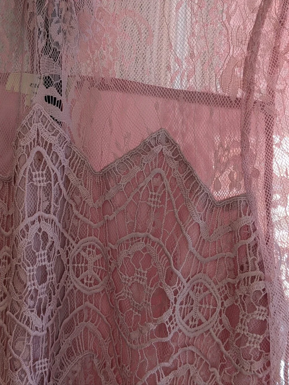 Entro Sheer Pink Lace High-Neck Womens Top